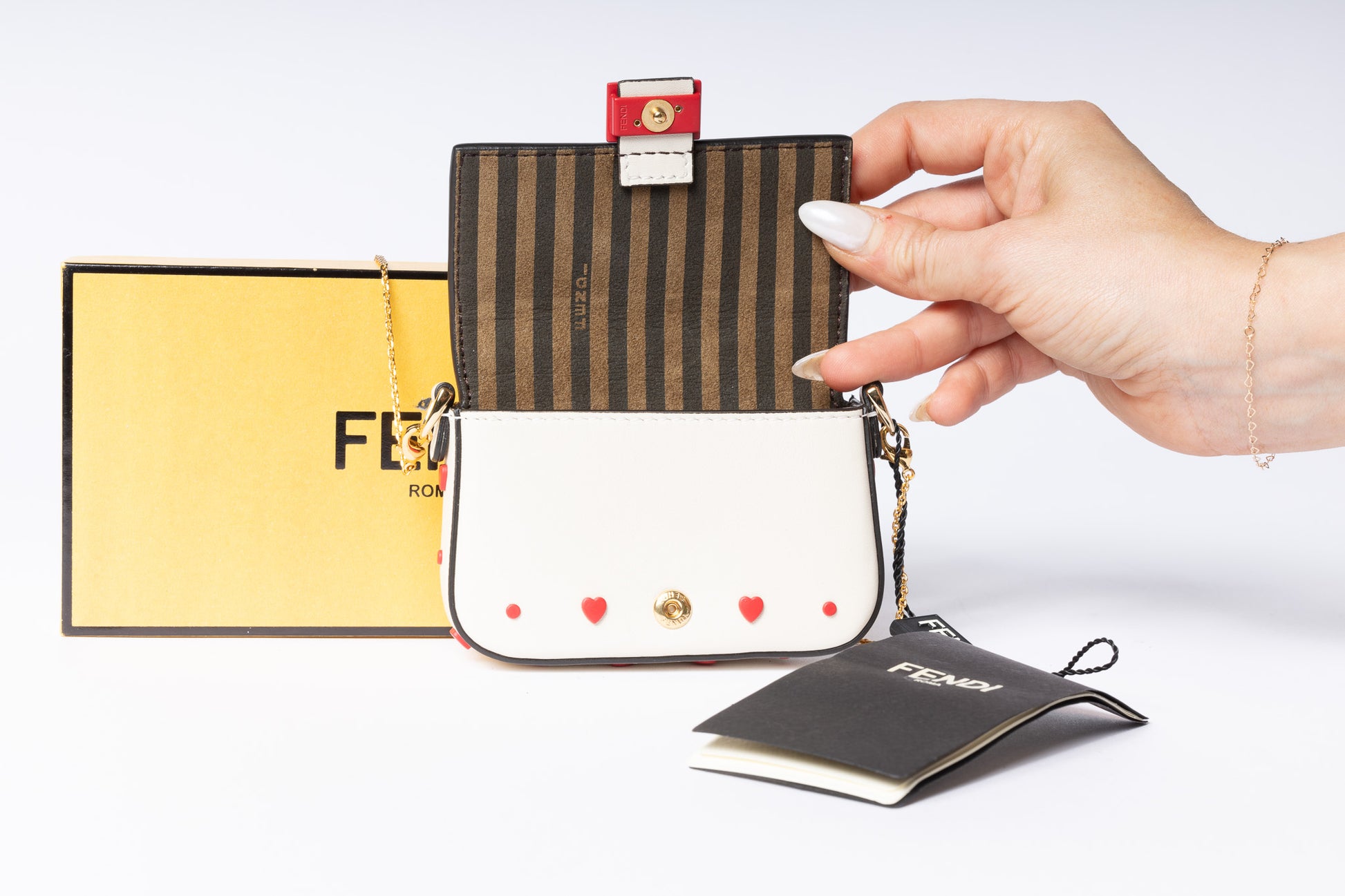 Fendi Micro Baguette Heart Bag - Cute and compact, a playful accessory that adds charm to any outfit.