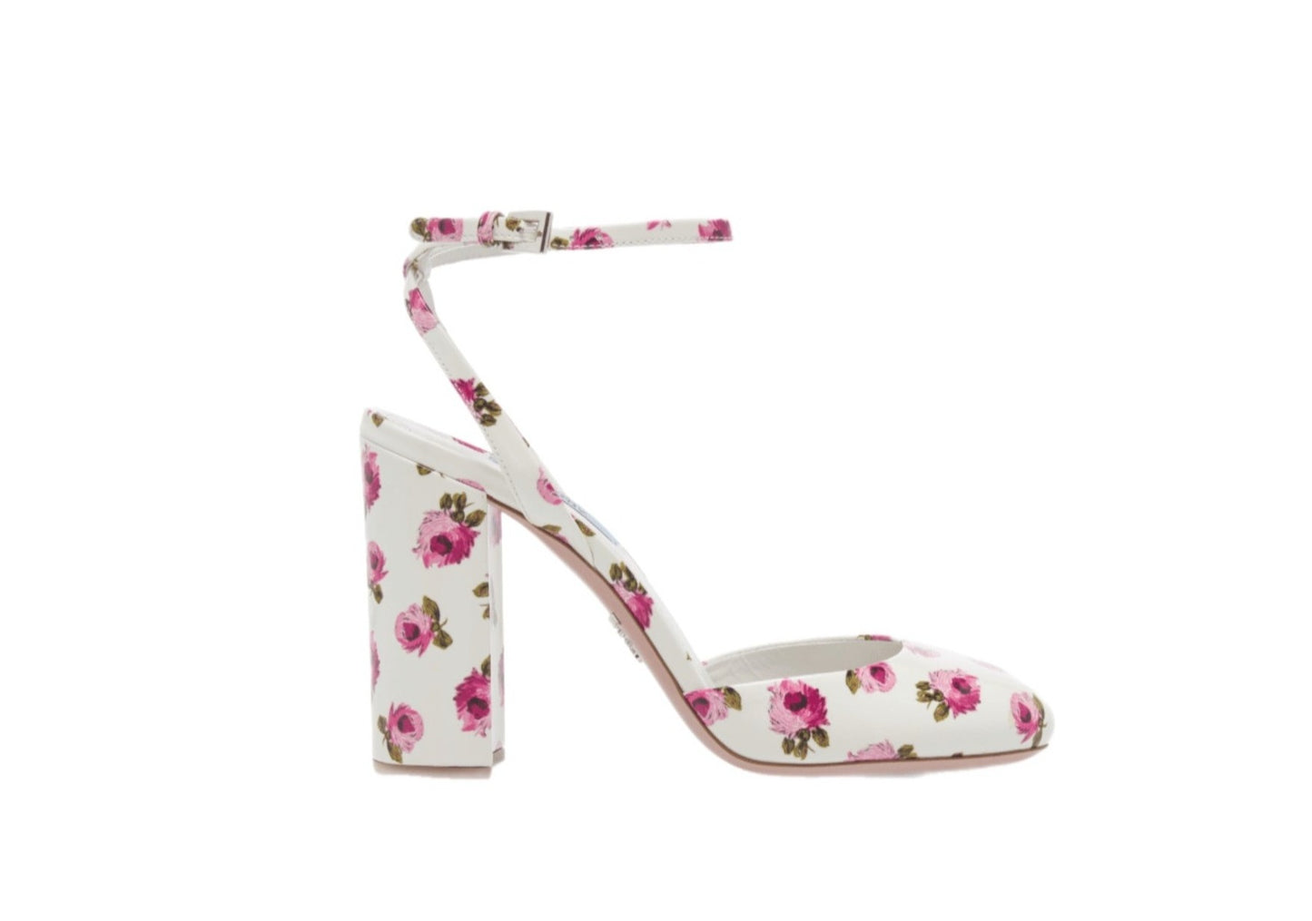 Prada Resort '20 runway floral-print heels
