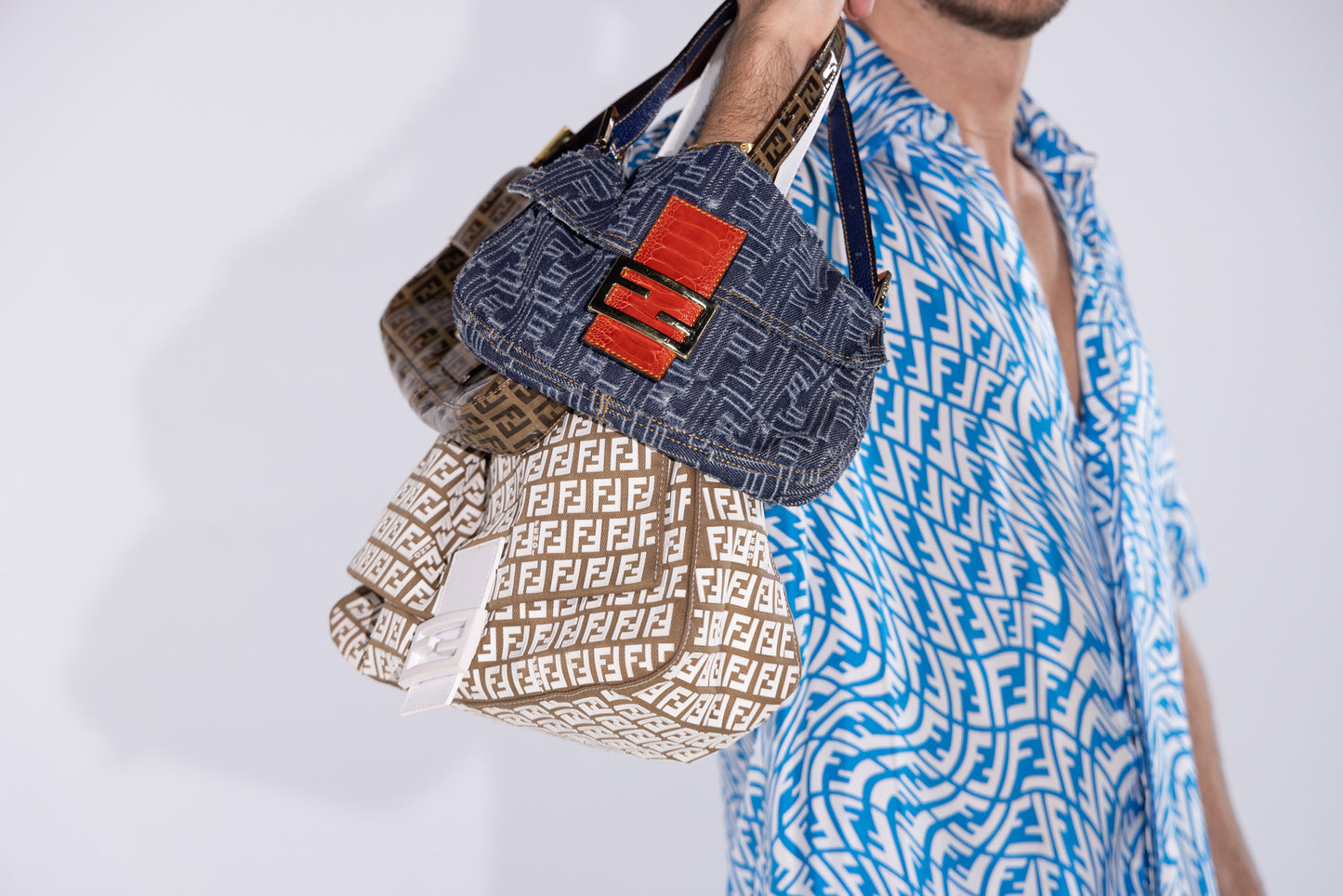FENDI Zucchino Mamma Shoulder Bag - Timeless Elegance and Luxury Fashion