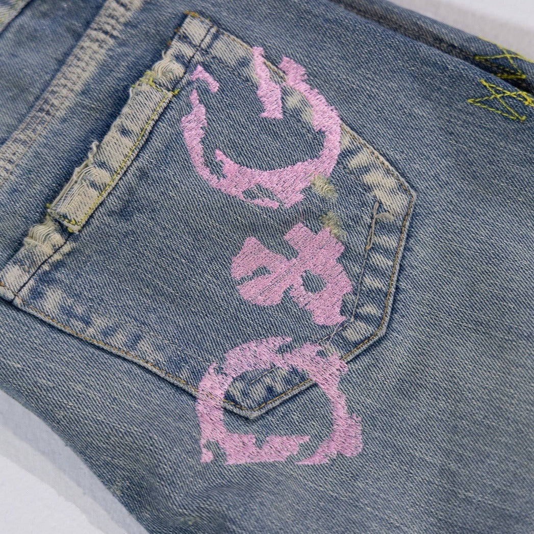 D&G Pink Embroidered Jeans
