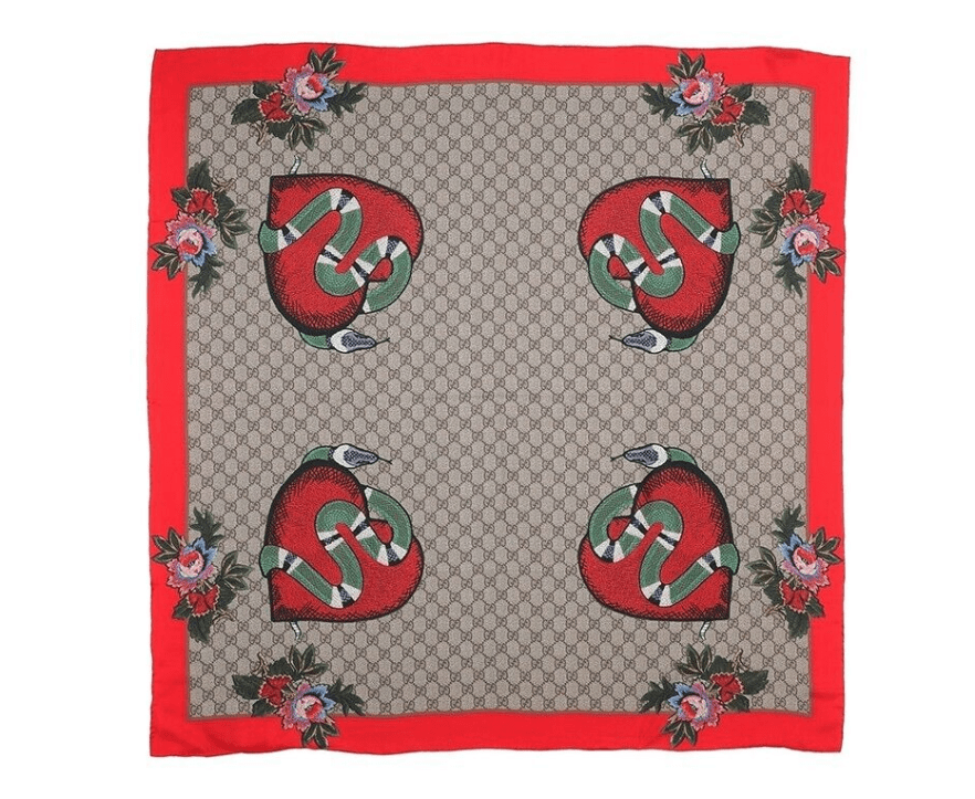 Gucci Heart Snake Scarf