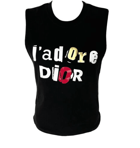 J’adore Dior grafitti cut out Tank Top