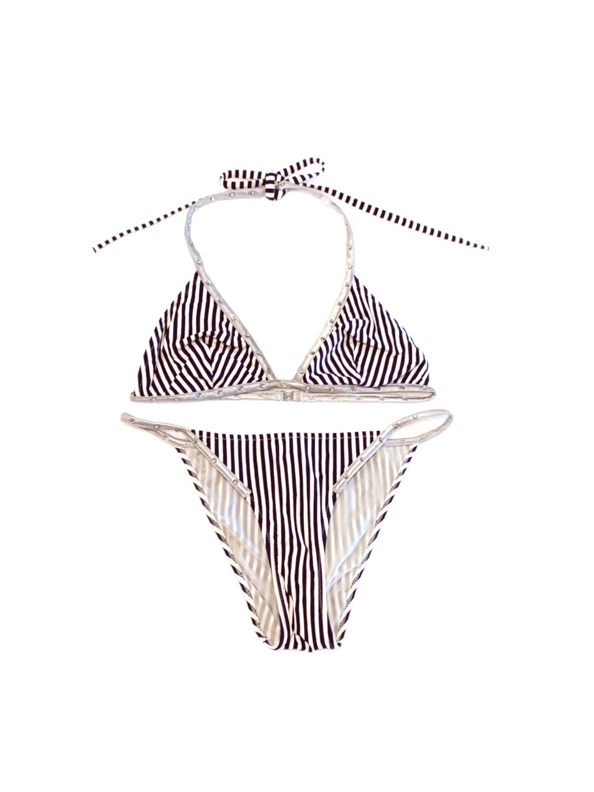 D&G striped bikini set w/ rhinestones