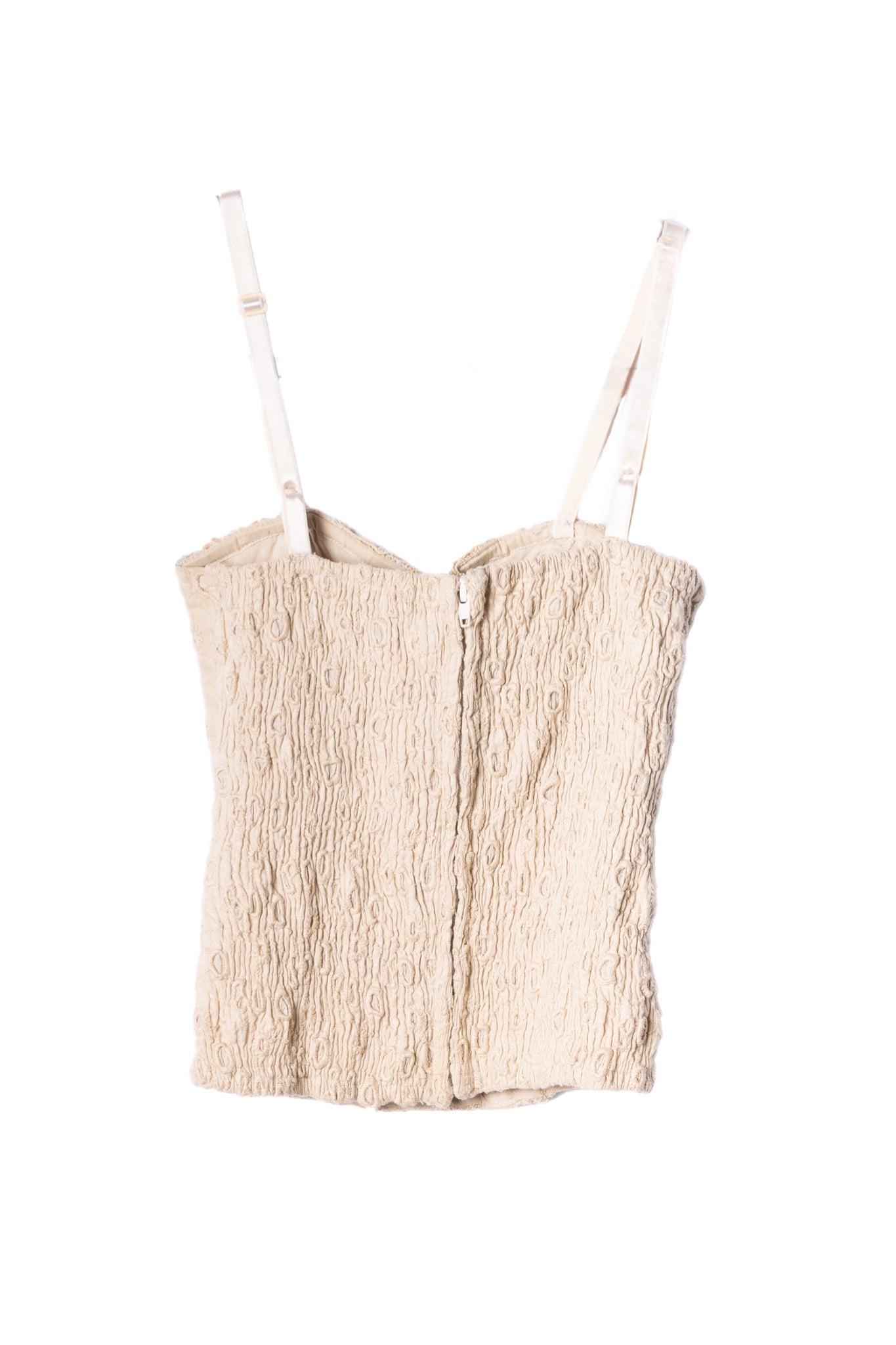  Arden B Eyelet Corset Top - Nude color, size S. Cotton and eyelet material. Deadstock in very good condition.