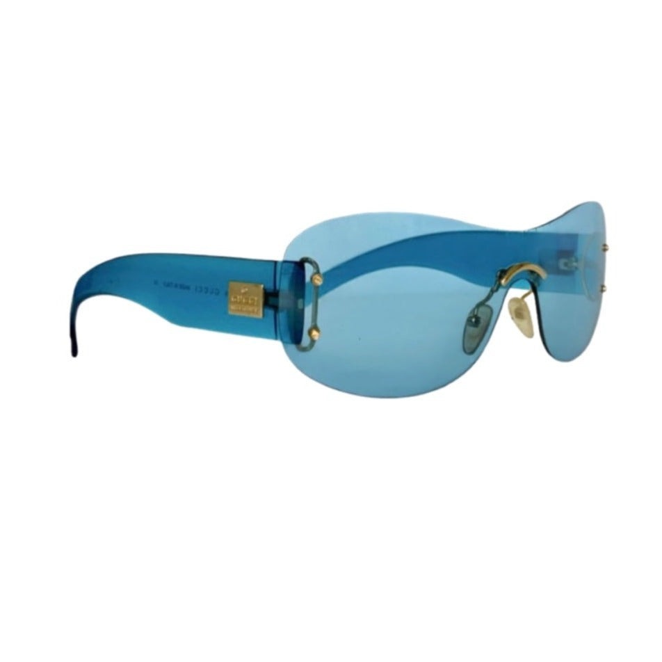 Gucci 90's rimeless blue sunglasses
