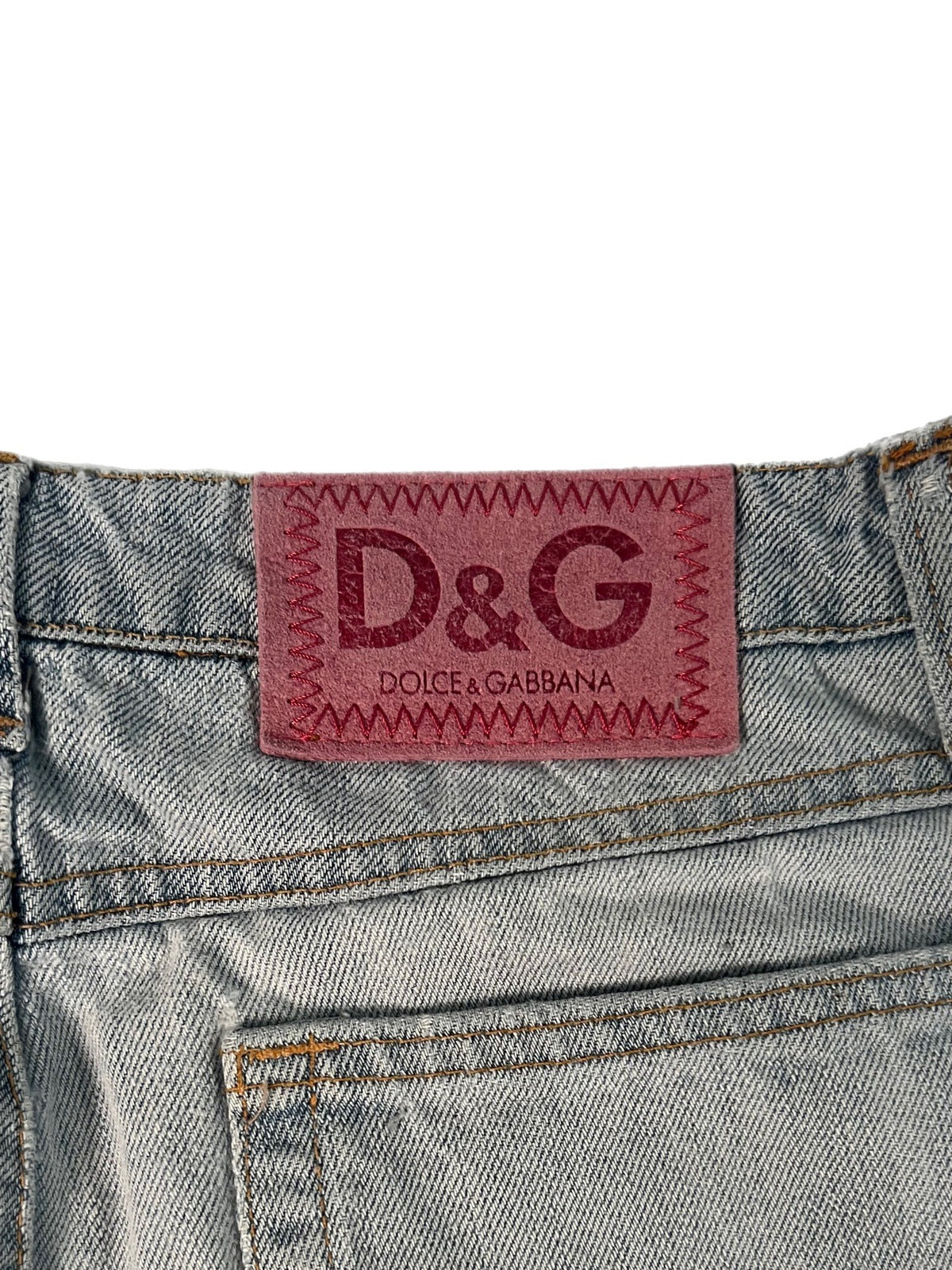 D&G mini denim skirt pink logo